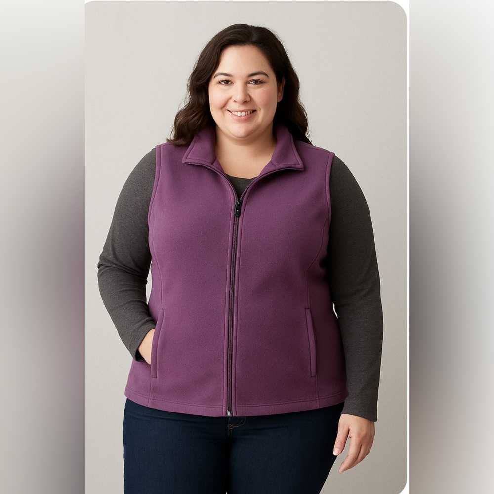 Woolrich rich plum-purple color. Fleece Vest/ woman’s 2Xl